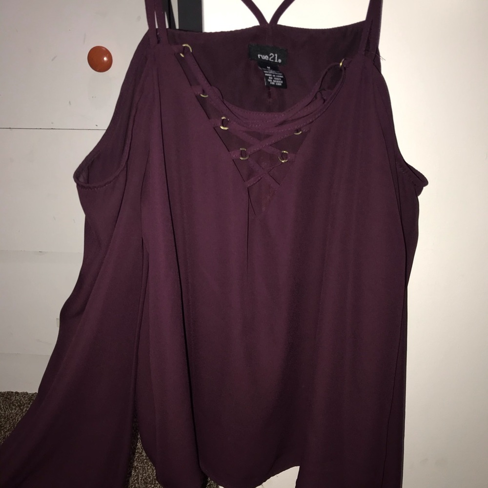 Purple Cold Shoulder Blouse